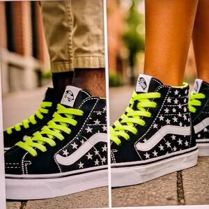 VANS unisex sk8-Hi tapered black white canvas suede sneakers siz M 6.5 W 8 NEW